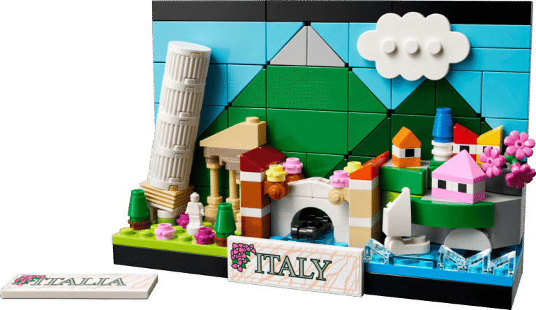 The Country themed sets will look awesome like this but with a Player minifigure (Set: Italy Postcard, Set 40818)